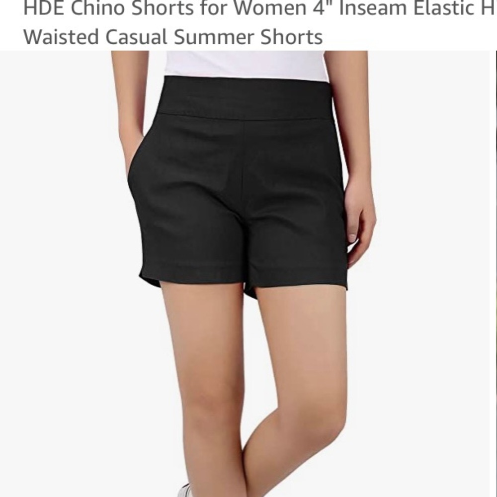 HDE Black 2X Chino Shorts for Women Elastic Waist